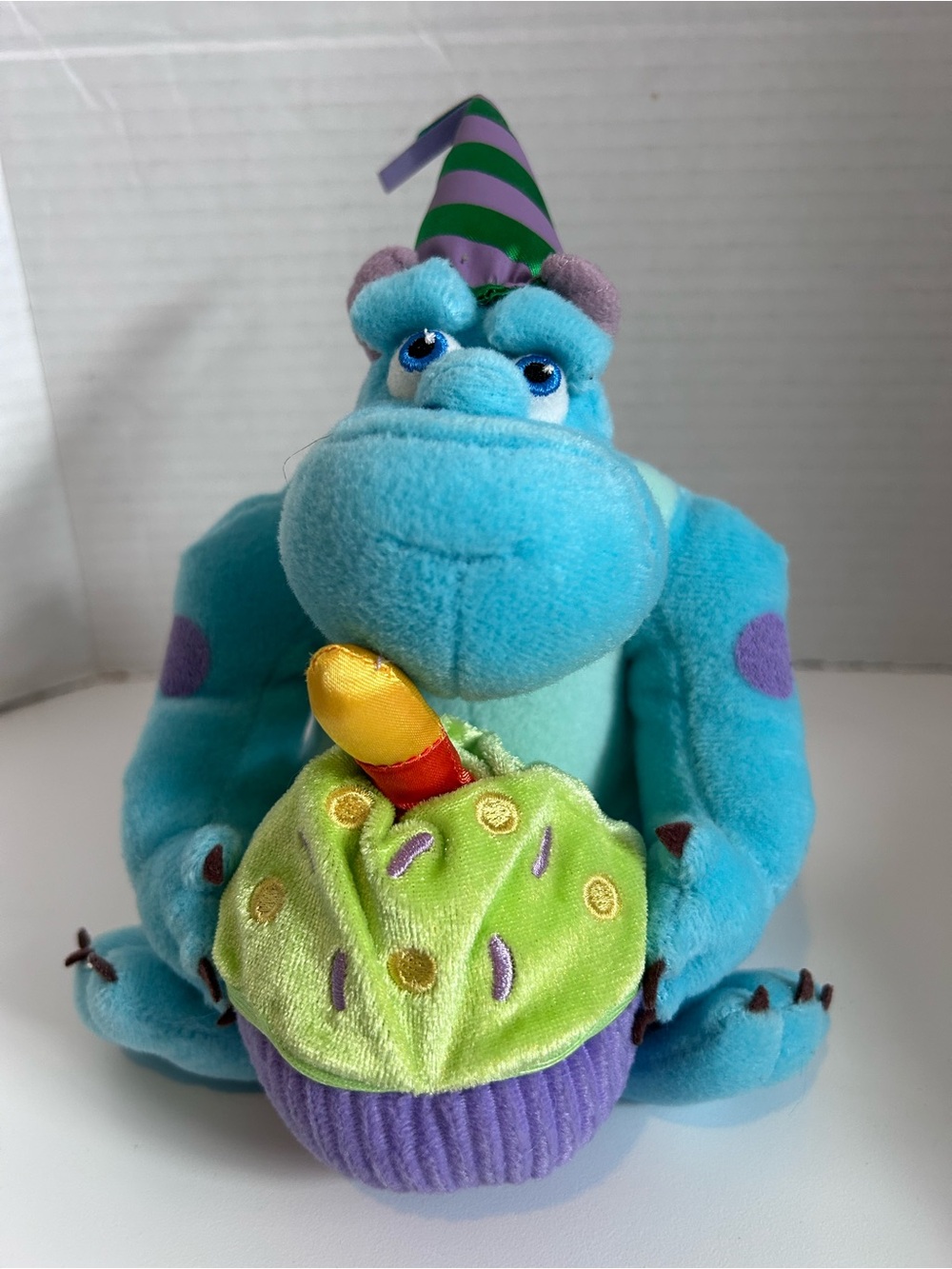 Disney Pixar Monsters Inc. SULLEY WITH BIRTHDAY CAKE 7" Plush STUFFED ANIMAL
